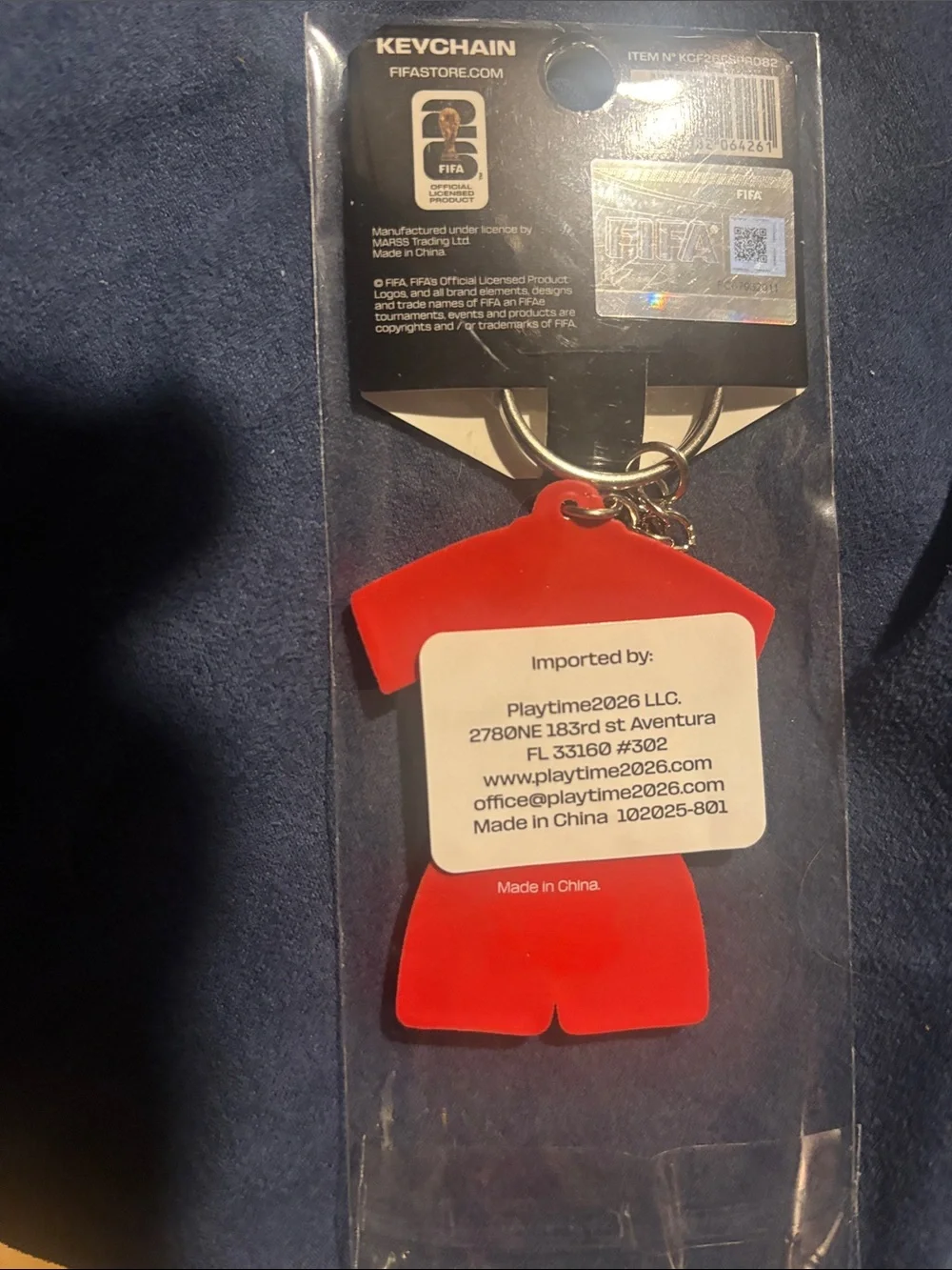 Red Jersey Keychain with FIFA Tag